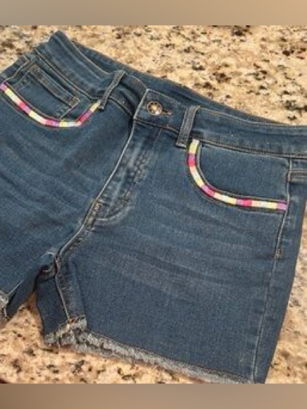 Blue Jean shorts with Multicolor embroidery size 12